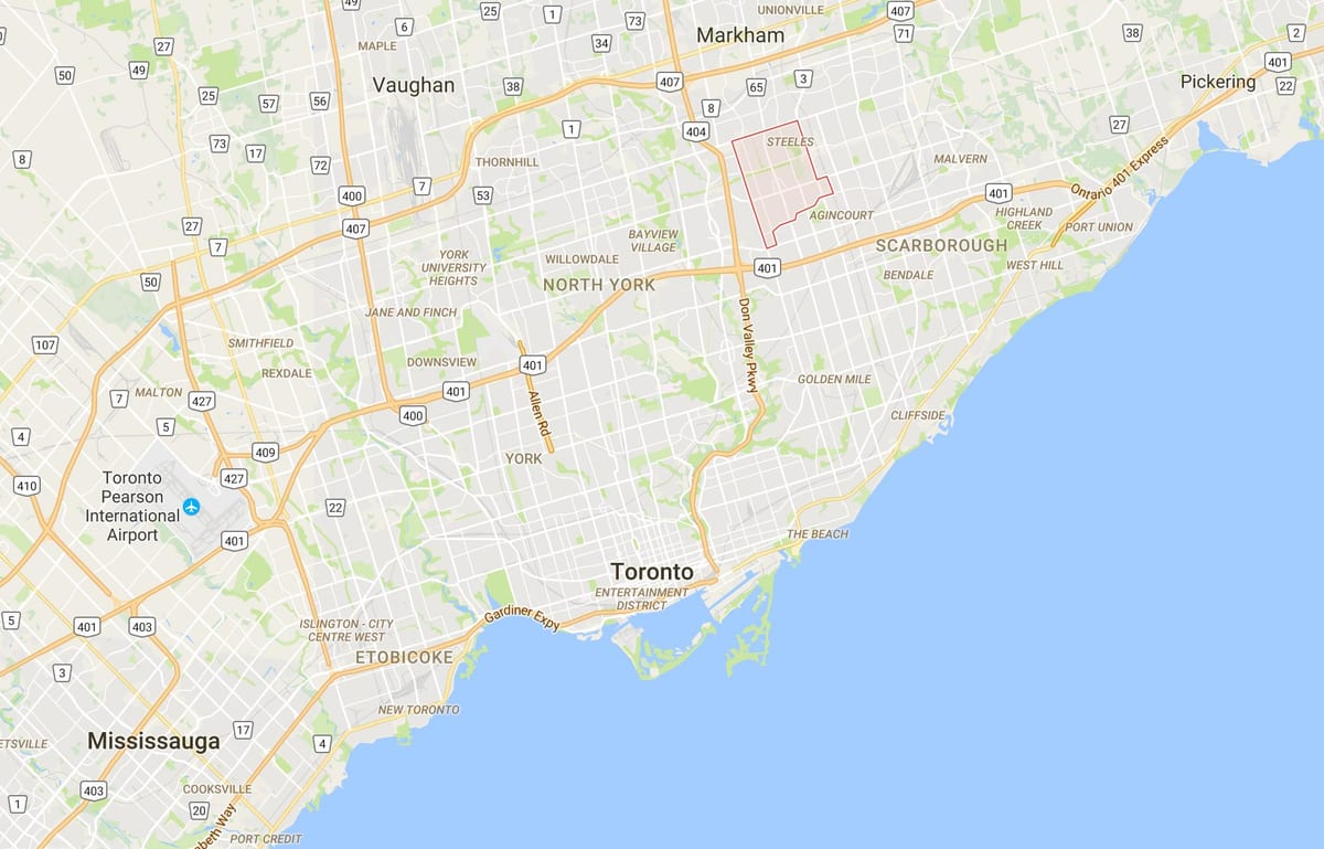 Mapa ng L'Amoreaux distrito Toronto