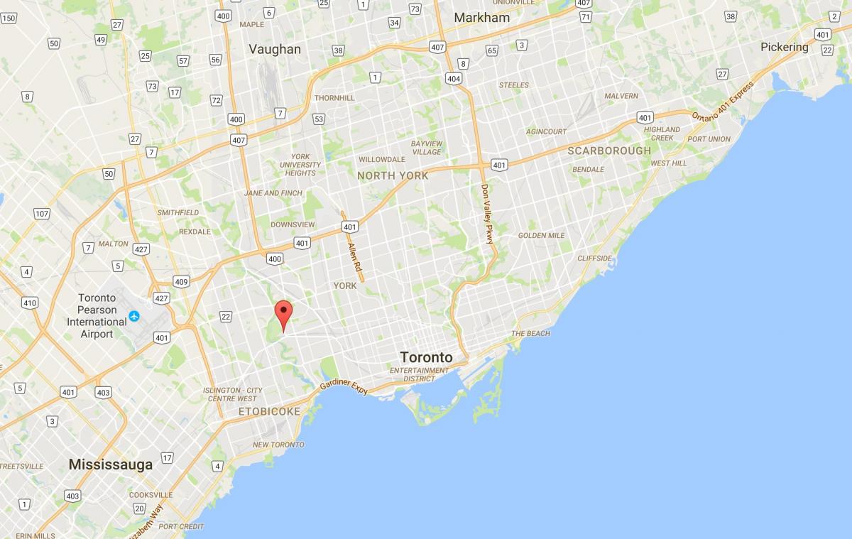 Mapa ng Lambton distrito Toronto