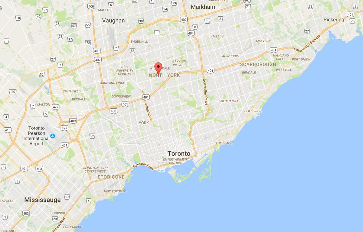 Mapa ng Lansing distrito Toronto