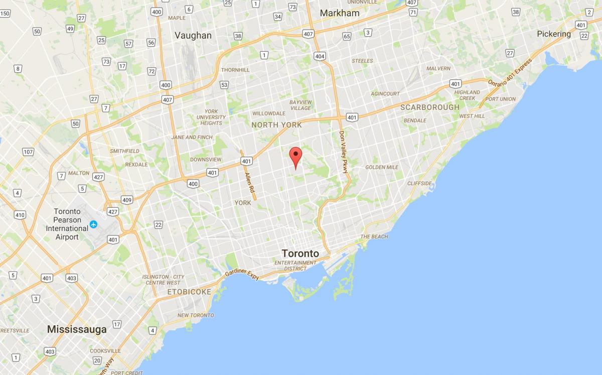 Mapa ng Lawrence Park distrito Toronto