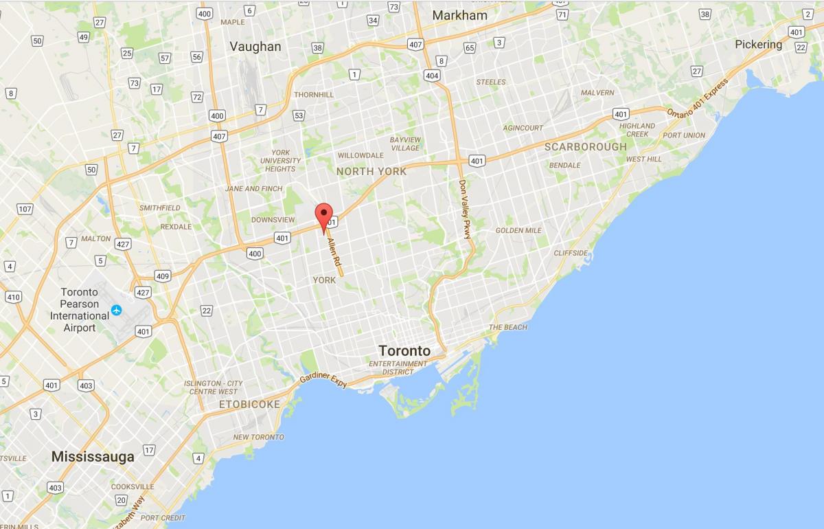Mapa ng Lawrence Taas distrito Toronto
