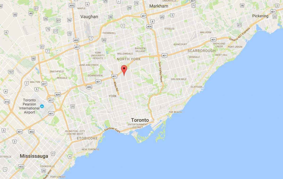 Mapa ng Ledbury Park distrito Toronto