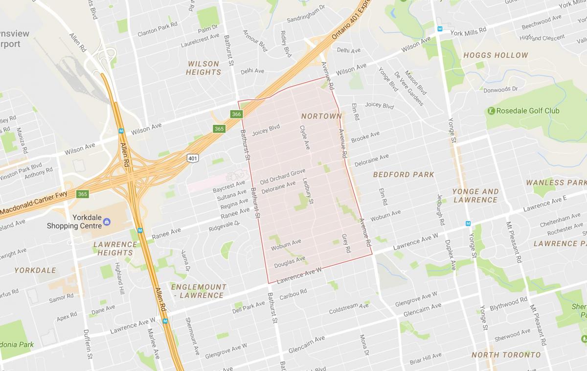 Mapa ng Ledbury Park kapitbahayan Toronto