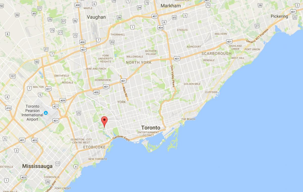 Mapa ng Lumang Mill district ng Toronto