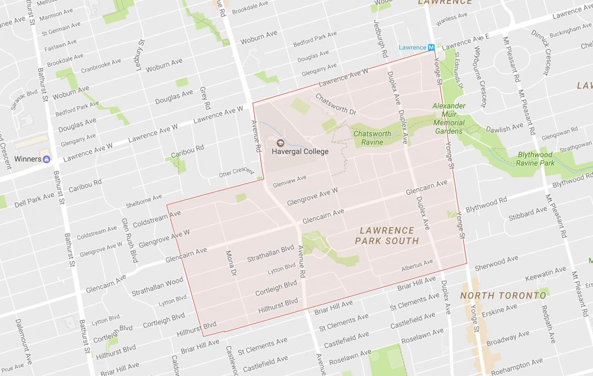 Mapa ng Lytton Park kapitbahayan Toronto