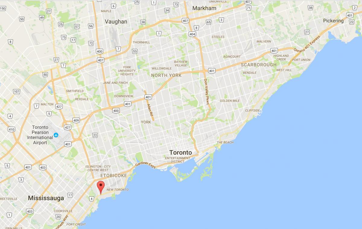 Mapa ng Mahabang Sangay ng distrito Toronto