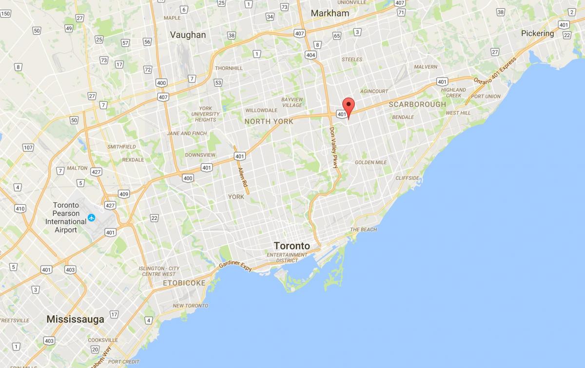 Mapa ng Maryvale distrito Toronto