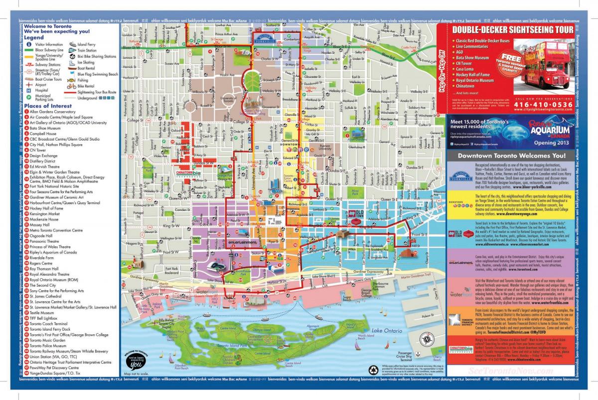 Mapa ng mga lugar ng interes Toronto