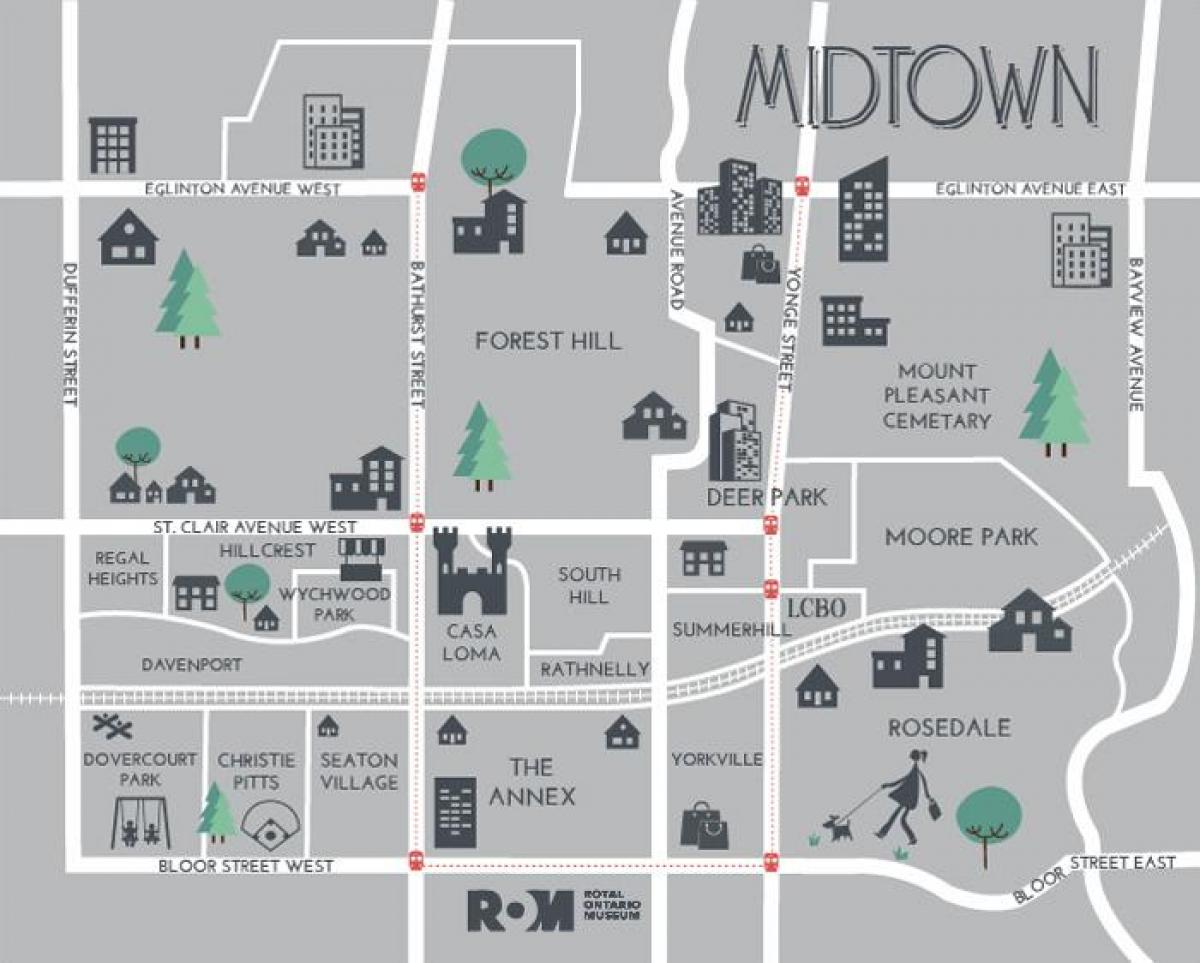 Mapa ng Midtown Toronto