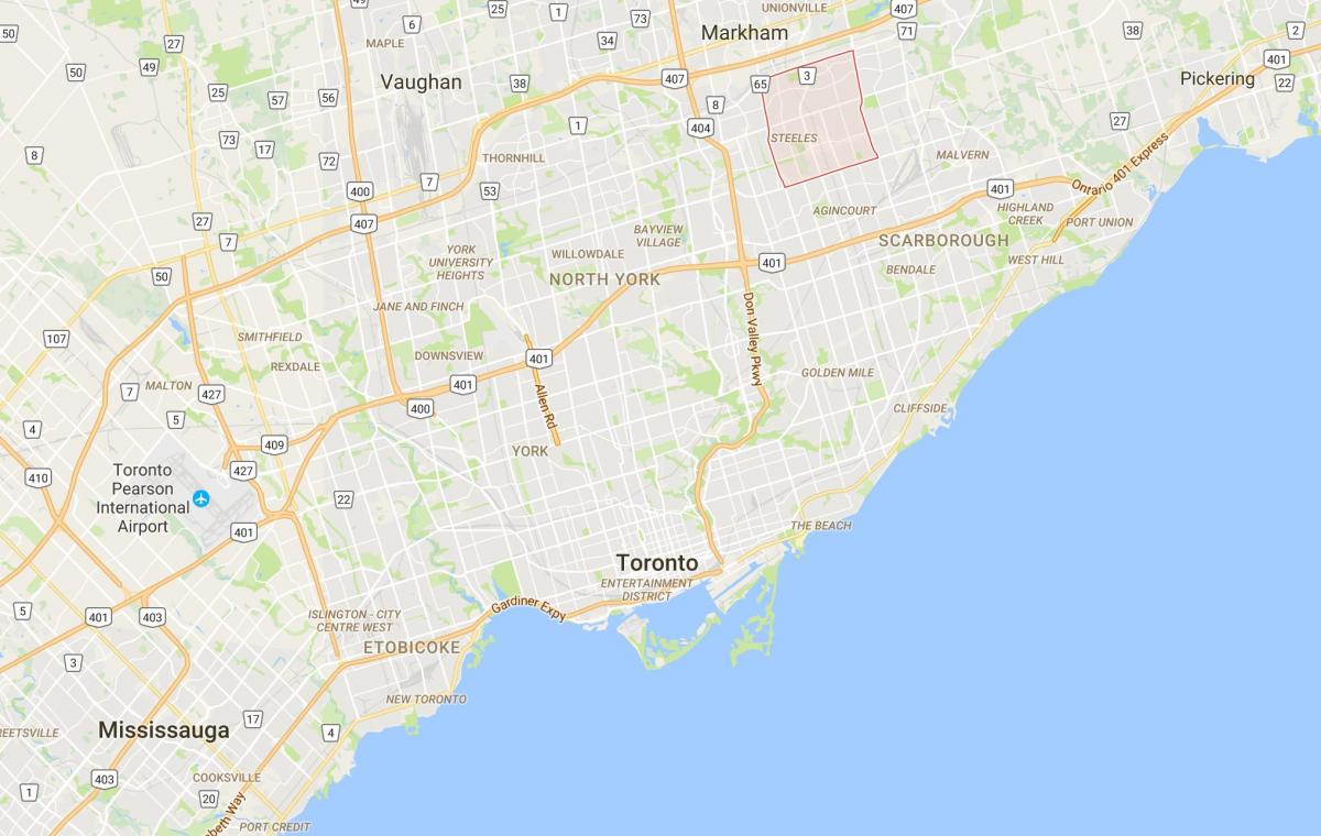 Mapa ng Milliken distrito Toronto