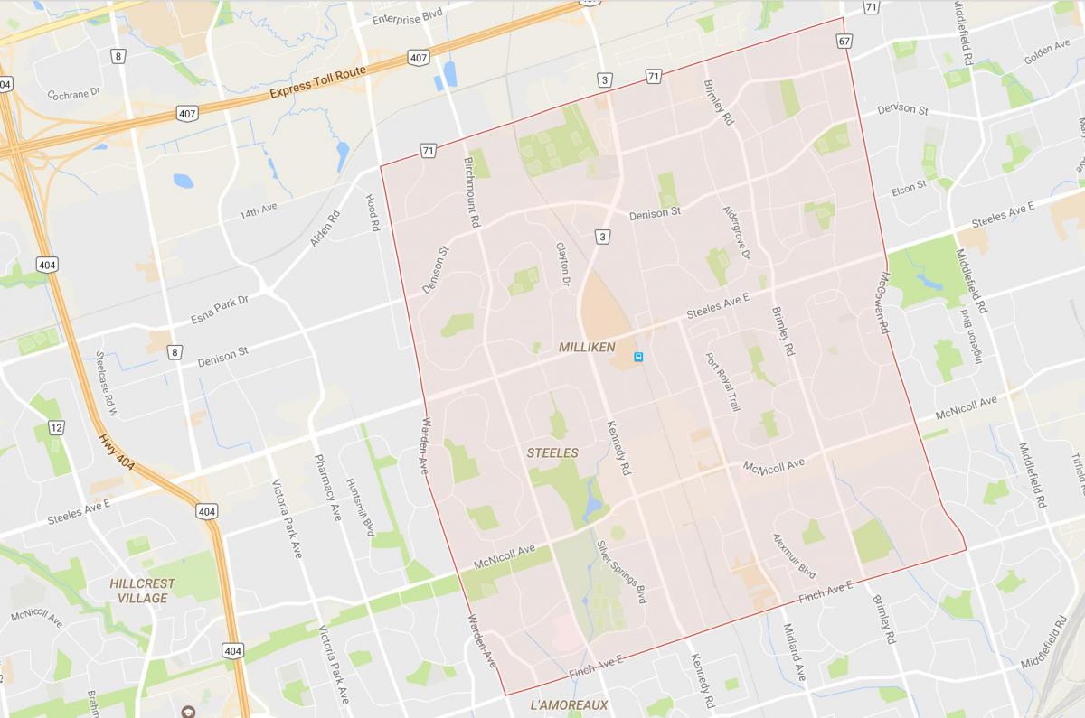 Mapa ng Milliken kapitbahayan Toronto