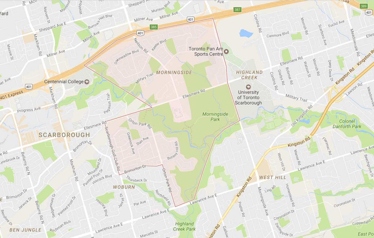 Mapa ng Morningside kapitbahayan Toronto