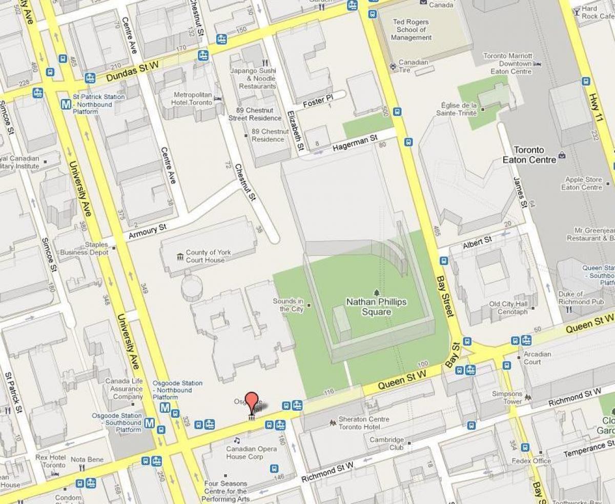 Mapa ng Nathan Phillips Square