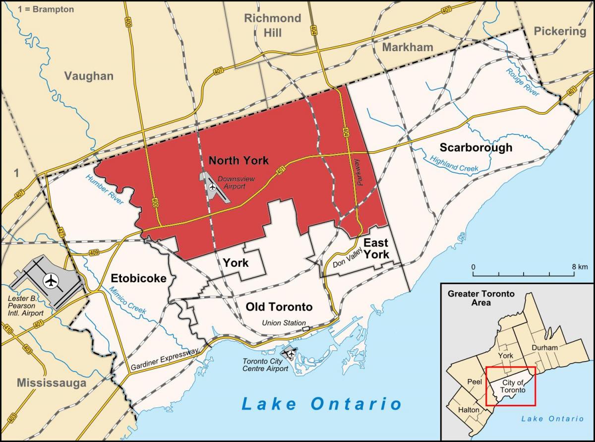 Mapa ng North York Toronto