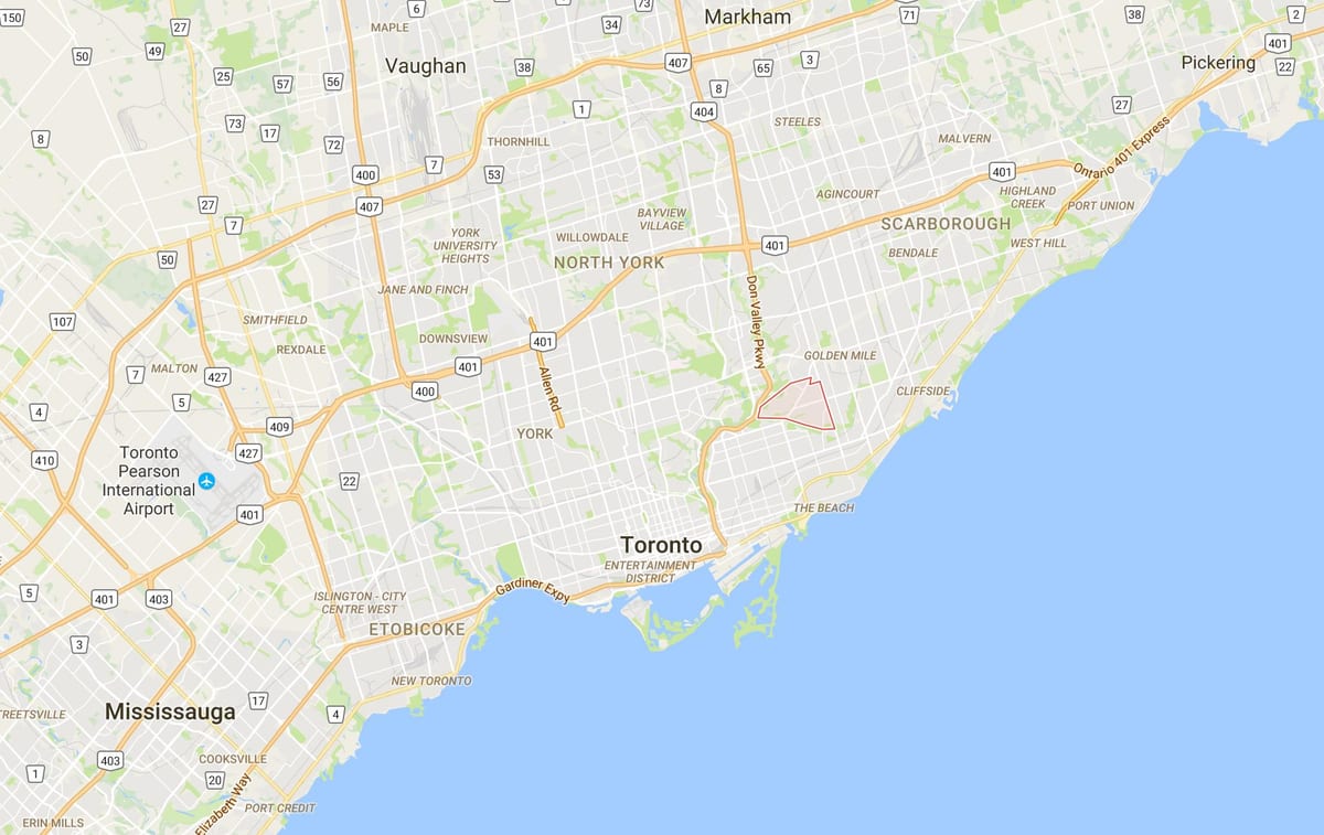 Mapa ng O ' connor–Parkview distrito Toronto