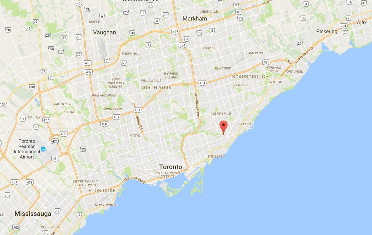 Mapa ng Oakridge distrito Toronto