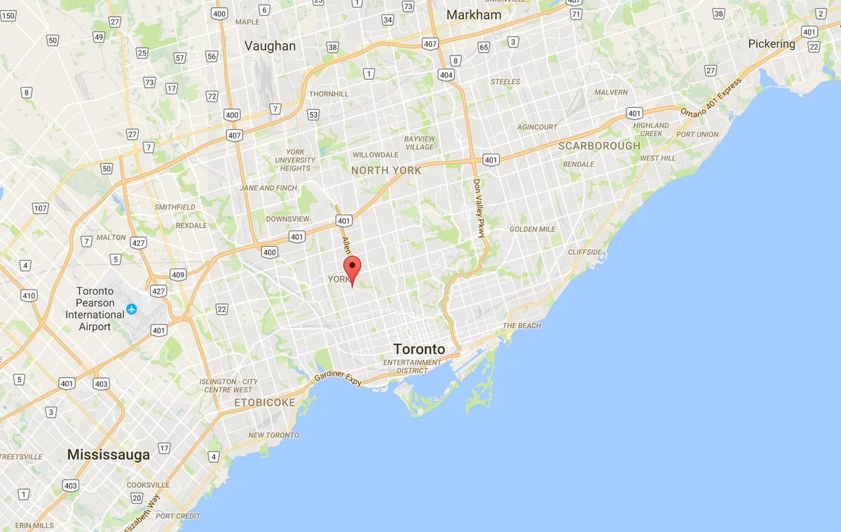 Mapa ng Oakwood–Vaughan distrito Toronto