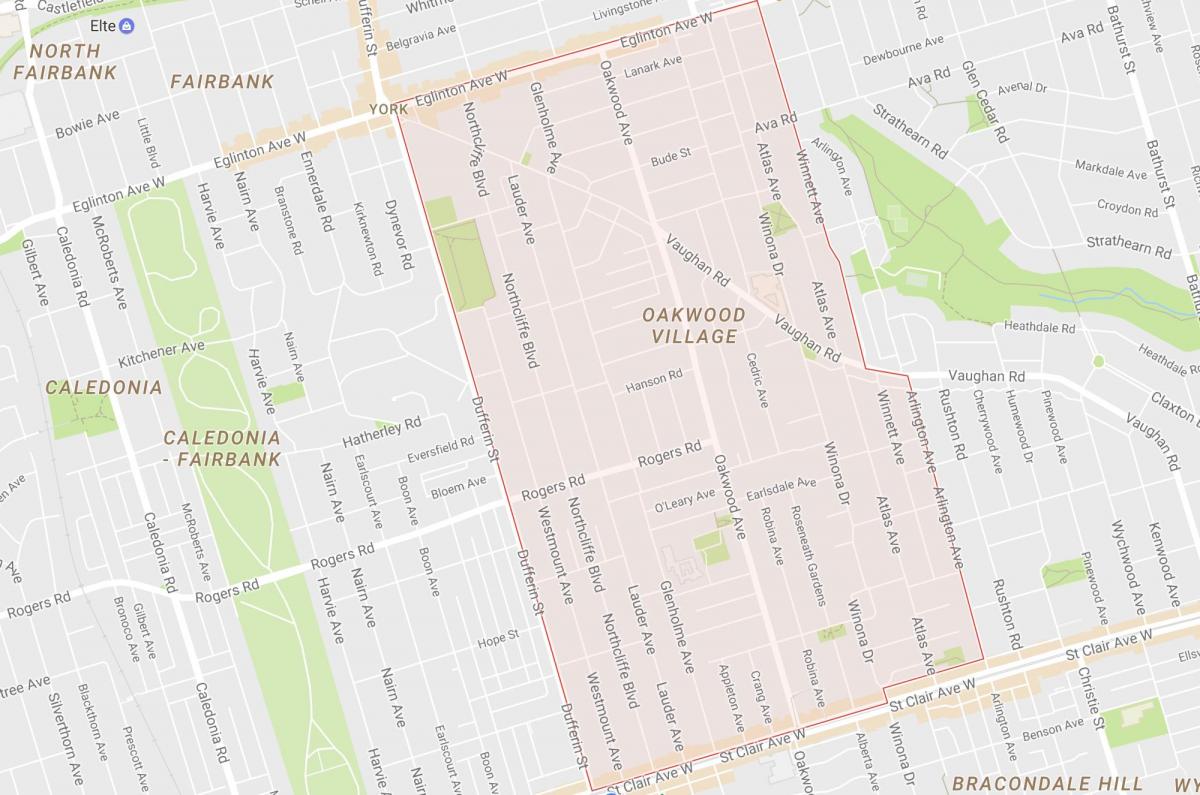 Mapa ng Oakwood–Vaughan kapitbahayan Toronto