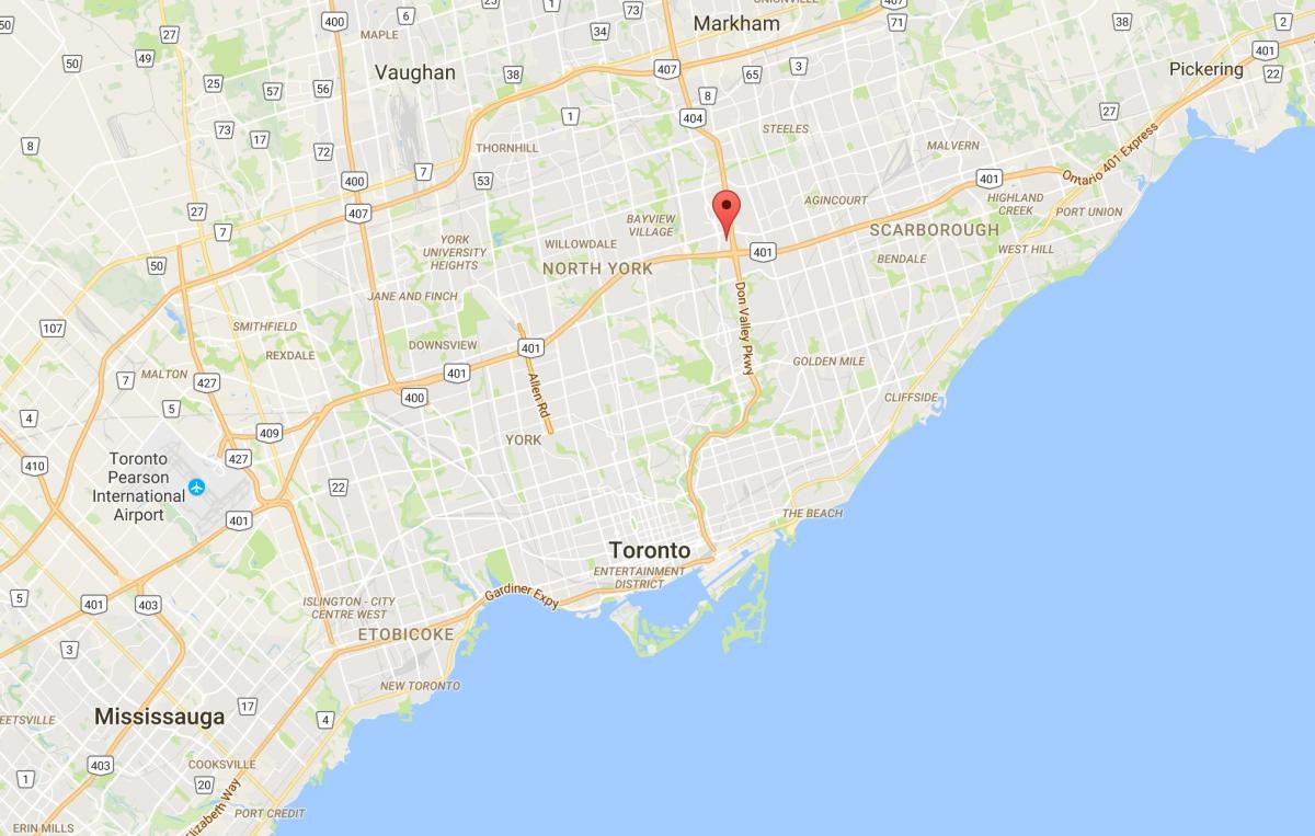 Mapa ng Parkway Kagubatan ng distrito Toronto