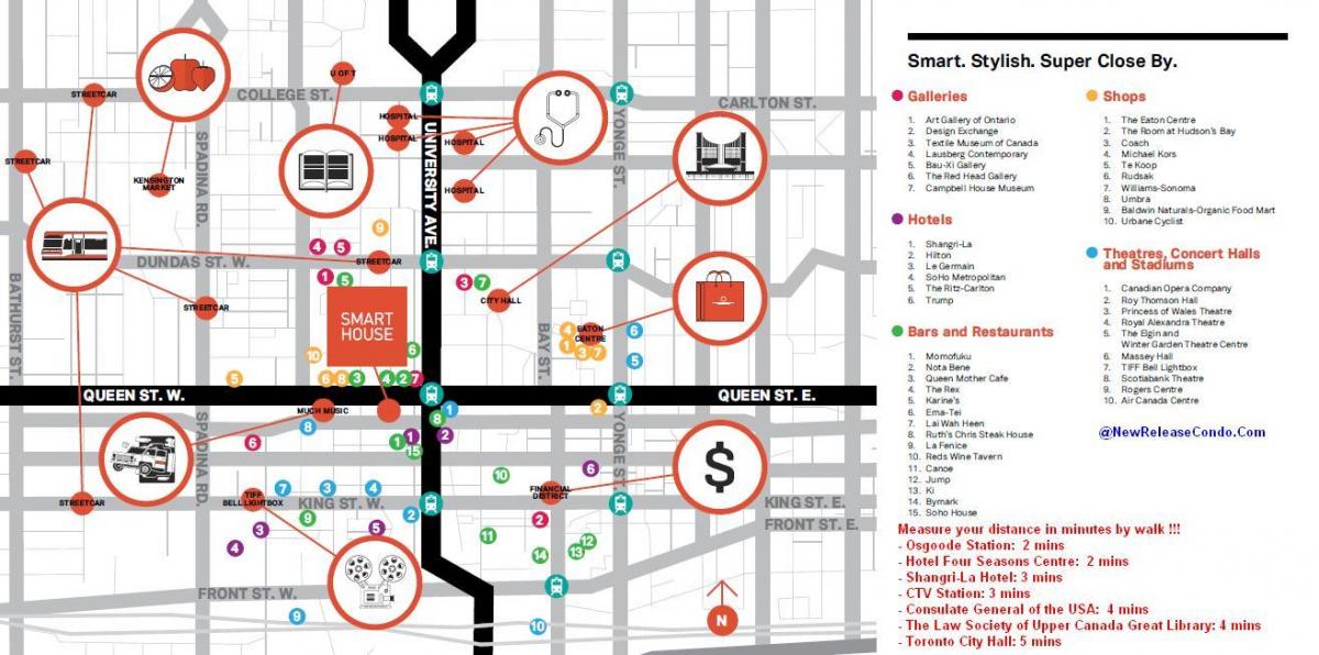 Mapa ng Queen street Toronto