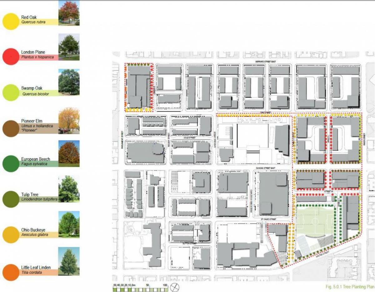 Mapa ng Revitalization plano Regent Park Toronto phase 3