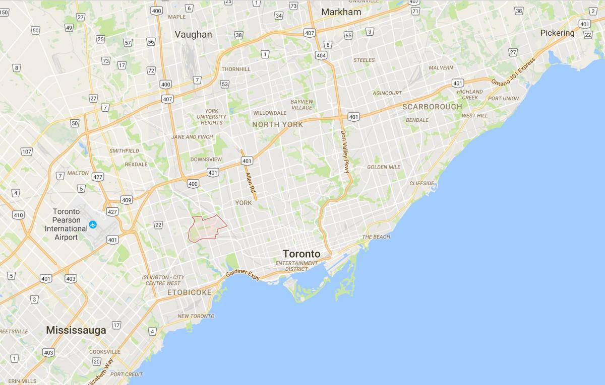 Mapa ng Rockcliffe–Smythe distrito Toronto
