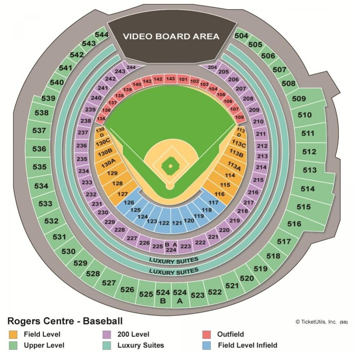 Mapa ng Rogers centre baseball