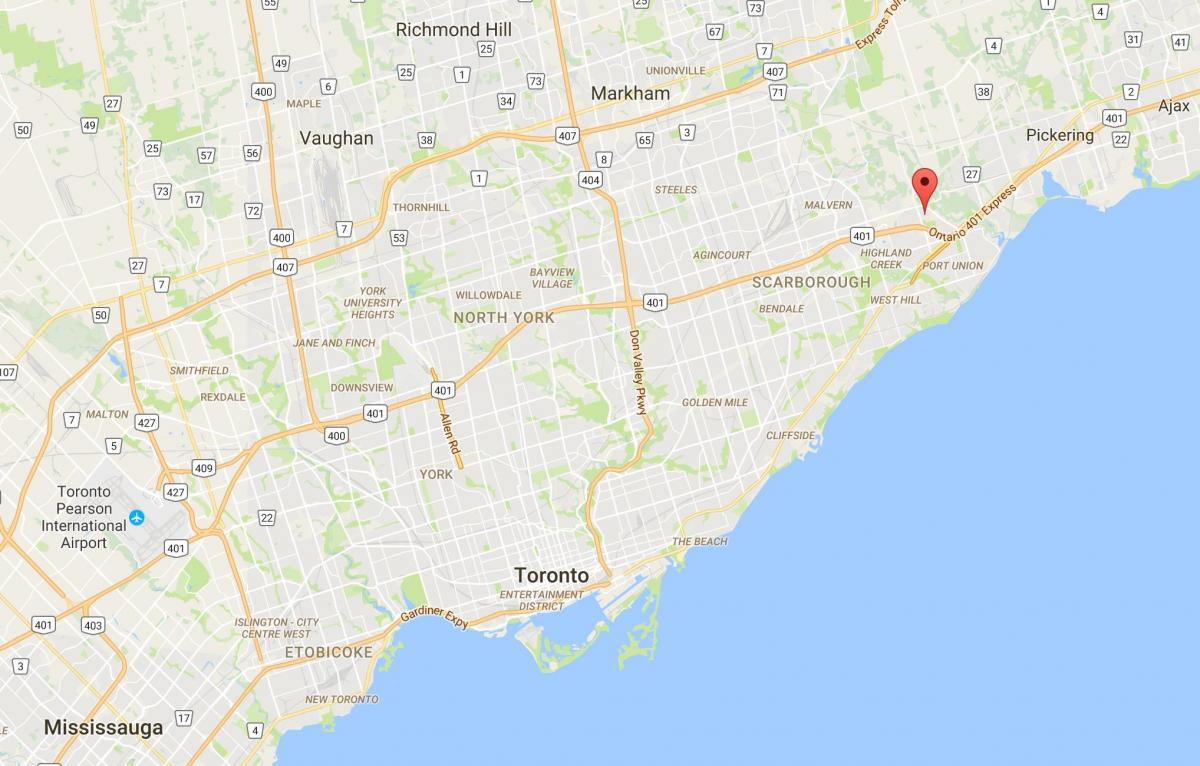 Mapa ng Rouge distrito Toronto