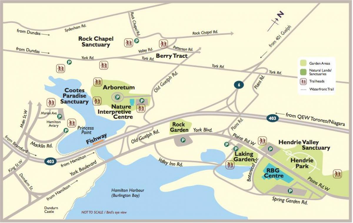 Mapa ng Royal botanical garden Toronto