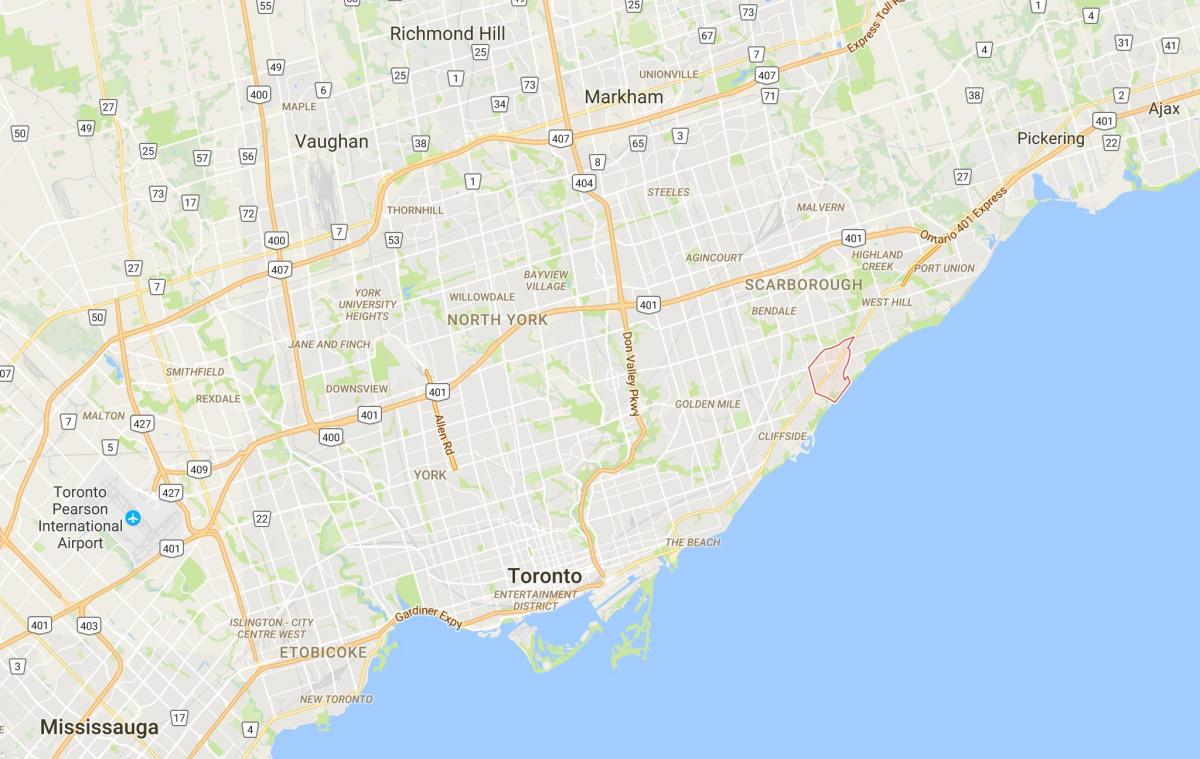 Mapa ng Scarborough Village distrito Toronto