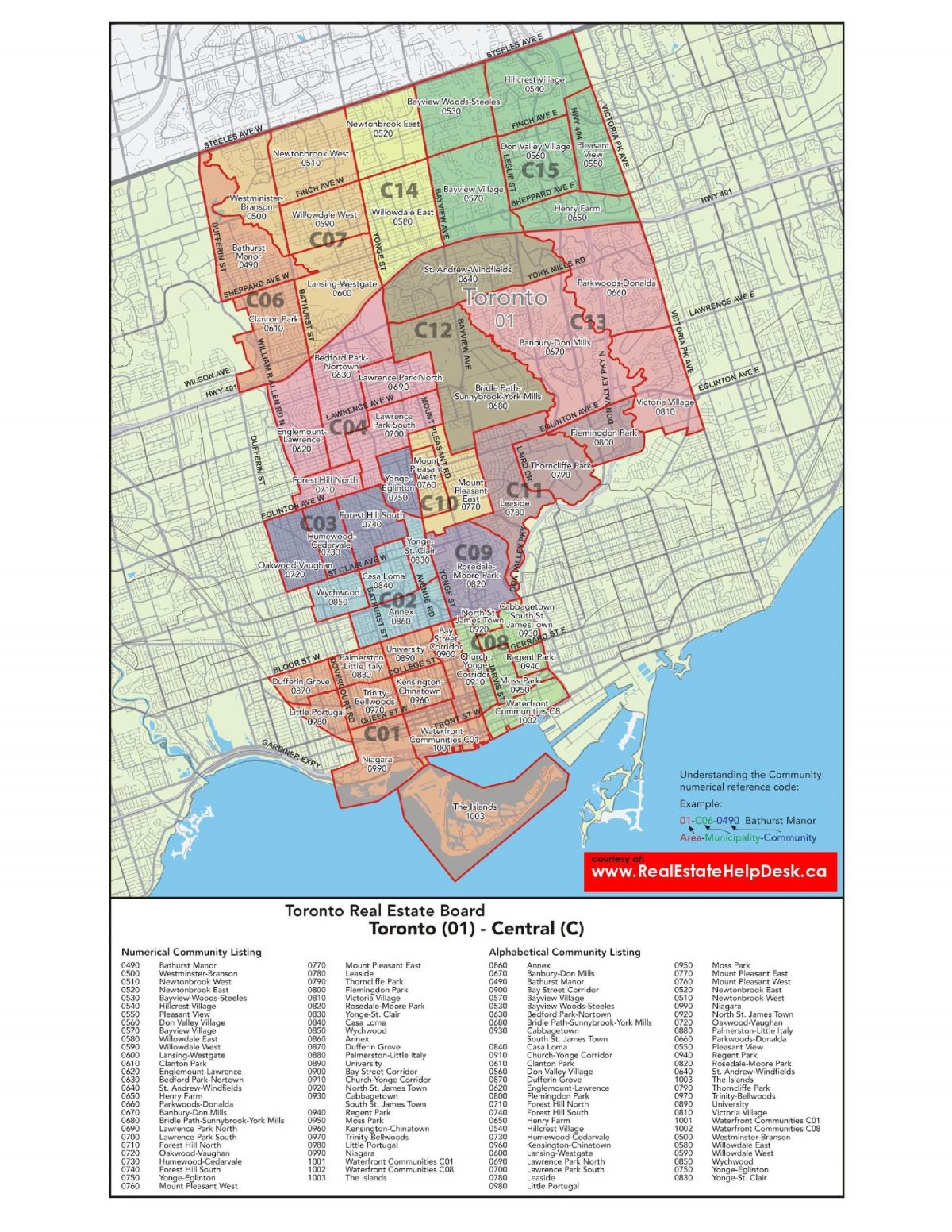 Mapa ng Gitnang Toronto