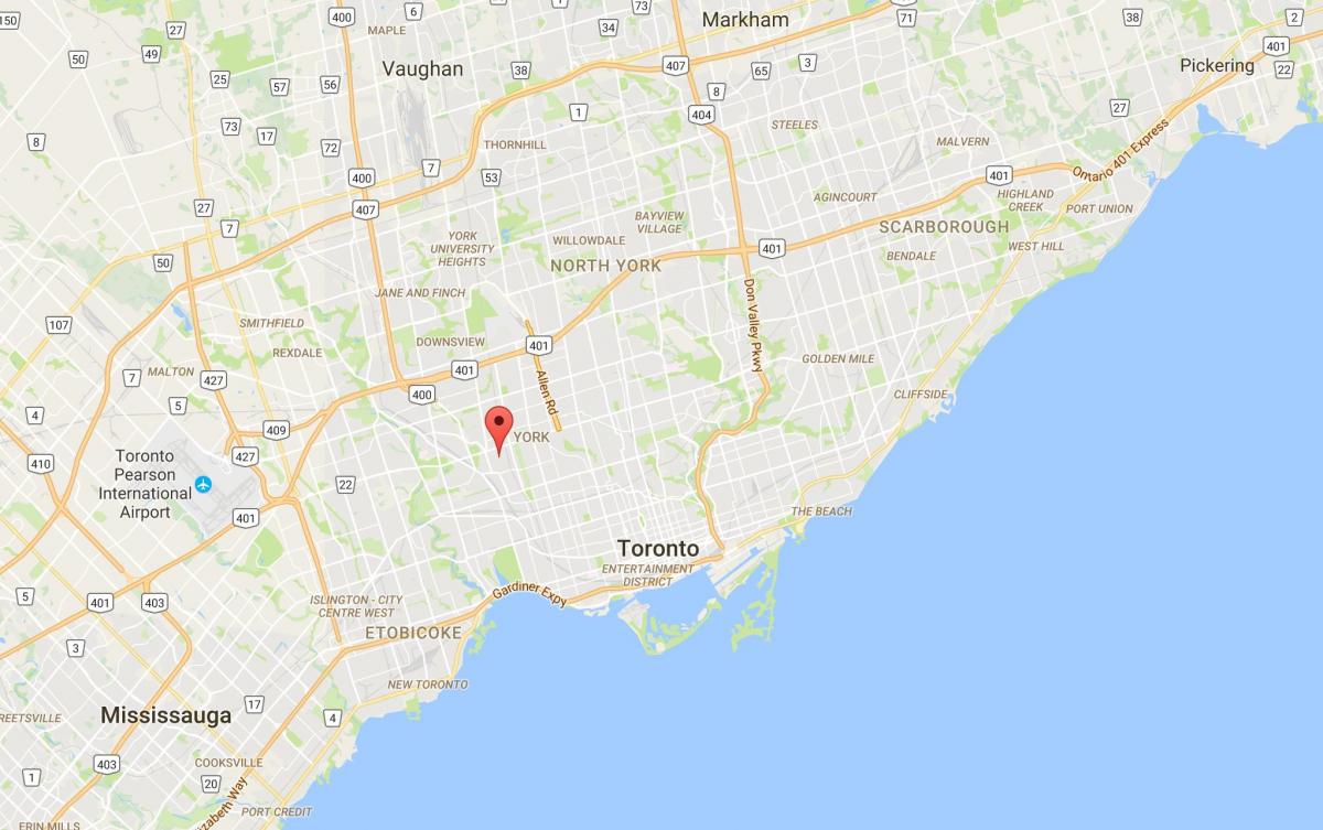 Mapa ng Silverthorn distrito Toronto
