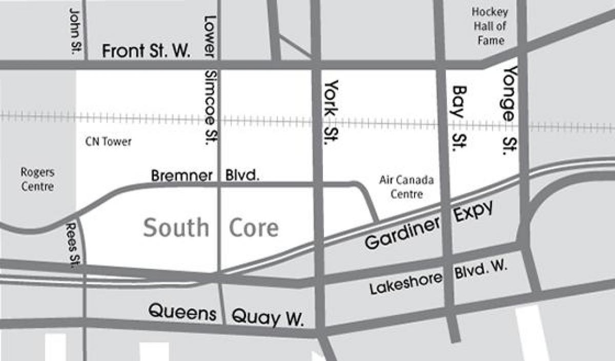 Mapa ng Timog Core Toronto
