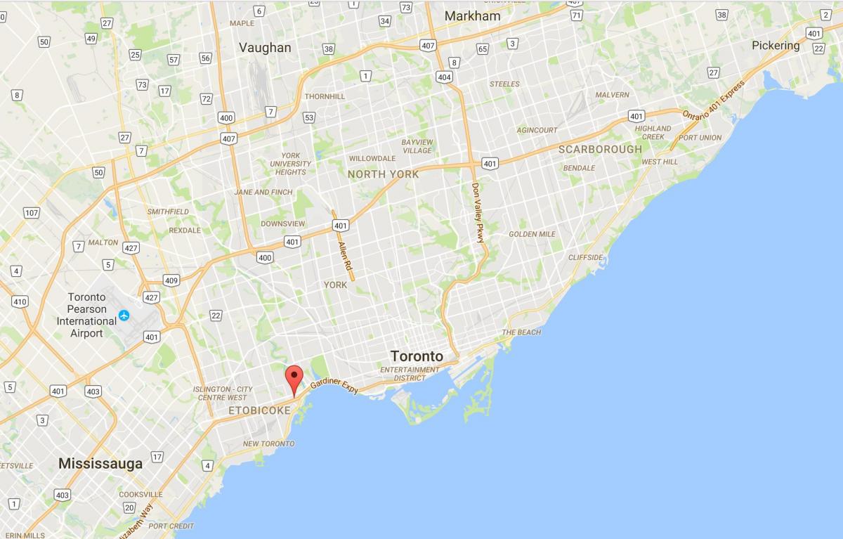 Mapa ng Stonegate-Queensway distrito Toronto