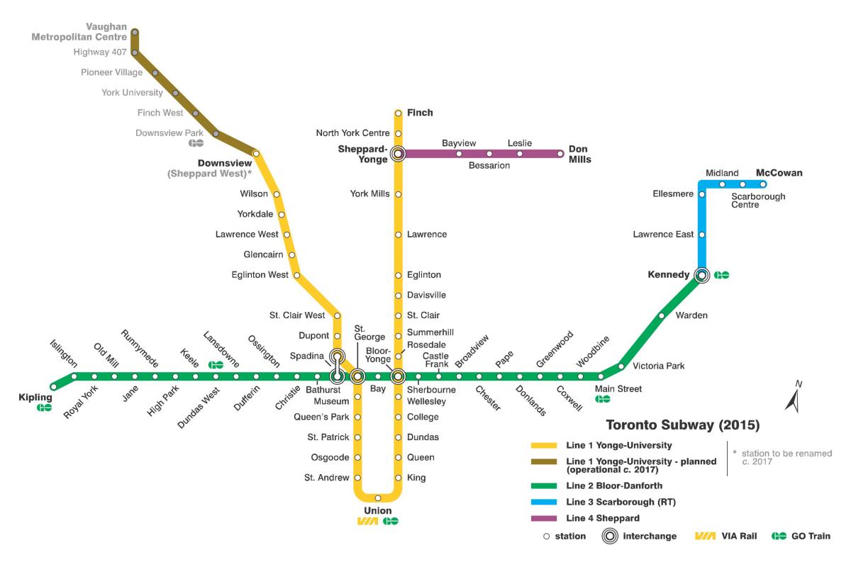 Mapa ng subway Toronto
