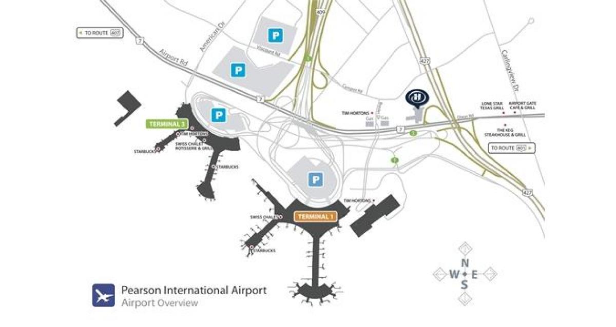 Mapa ng Toronto airport pearson pangkalahatang-ideya