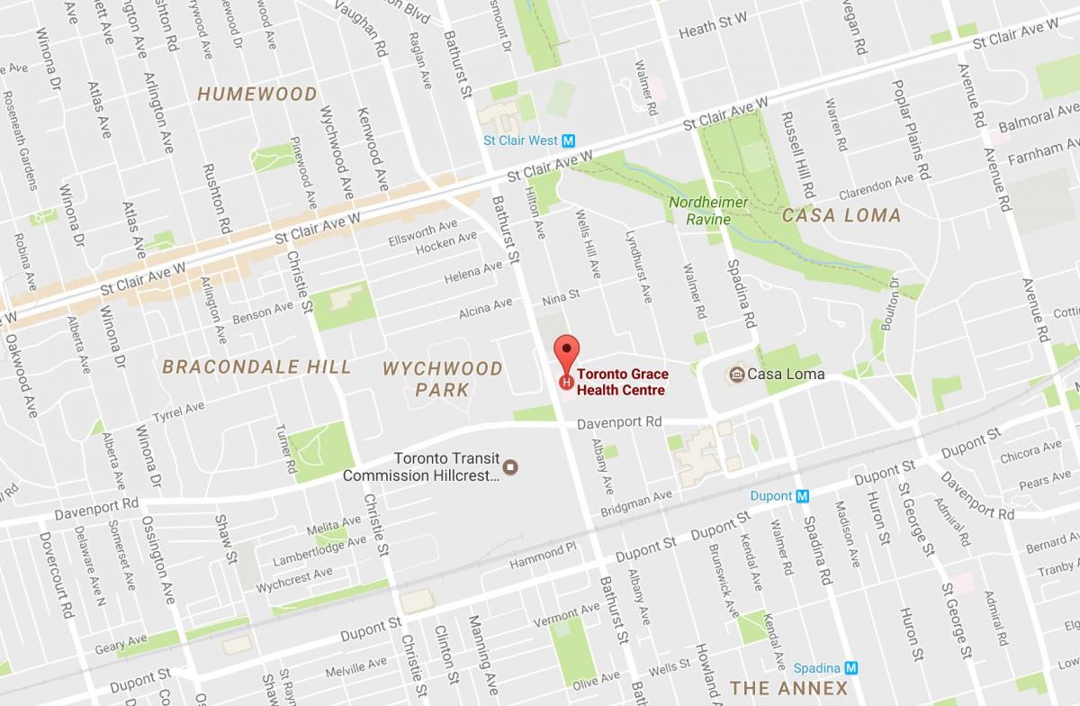 Mapa ng Toronto Biyaya Health Centre