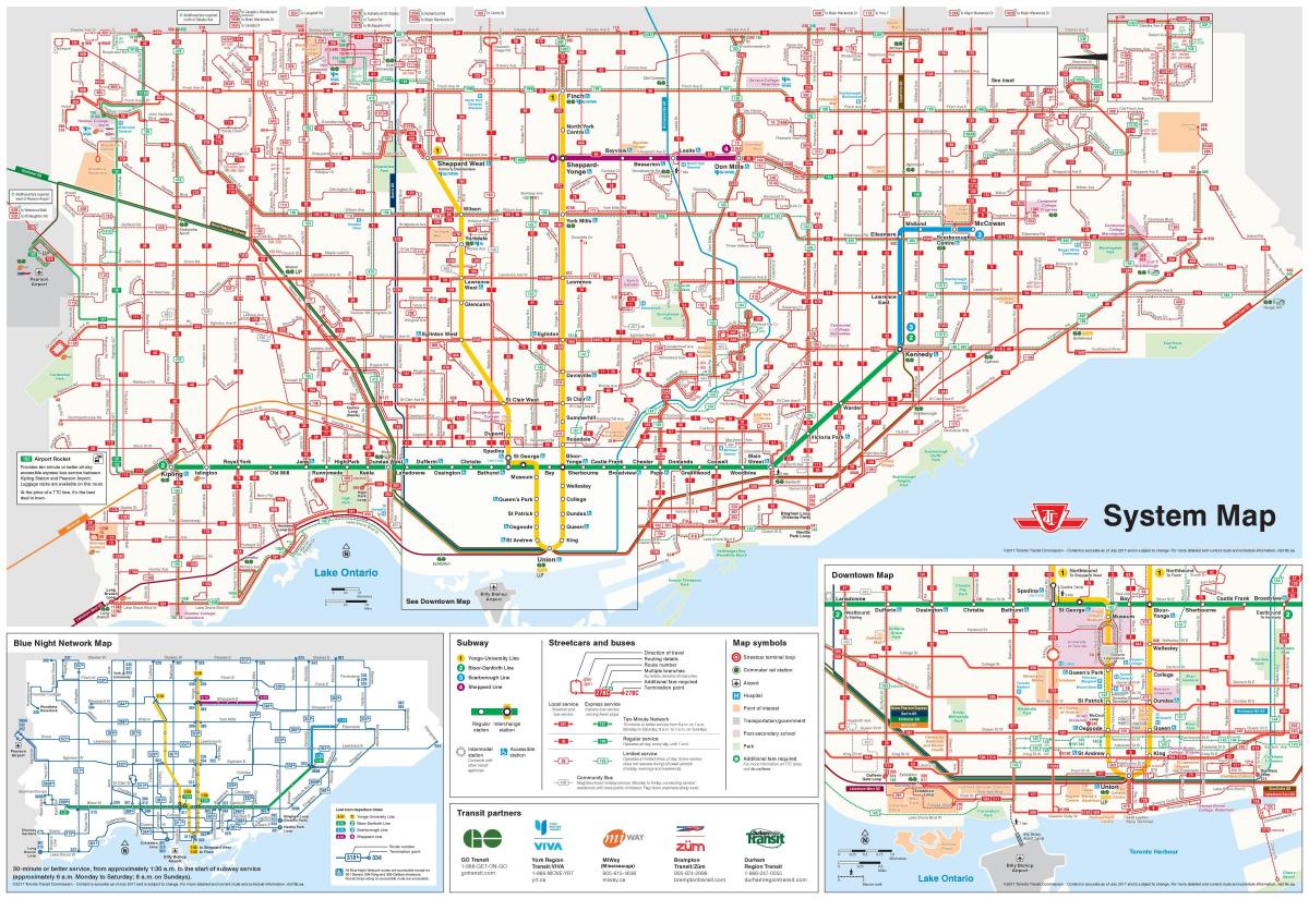 Mapa ng Toronto bus