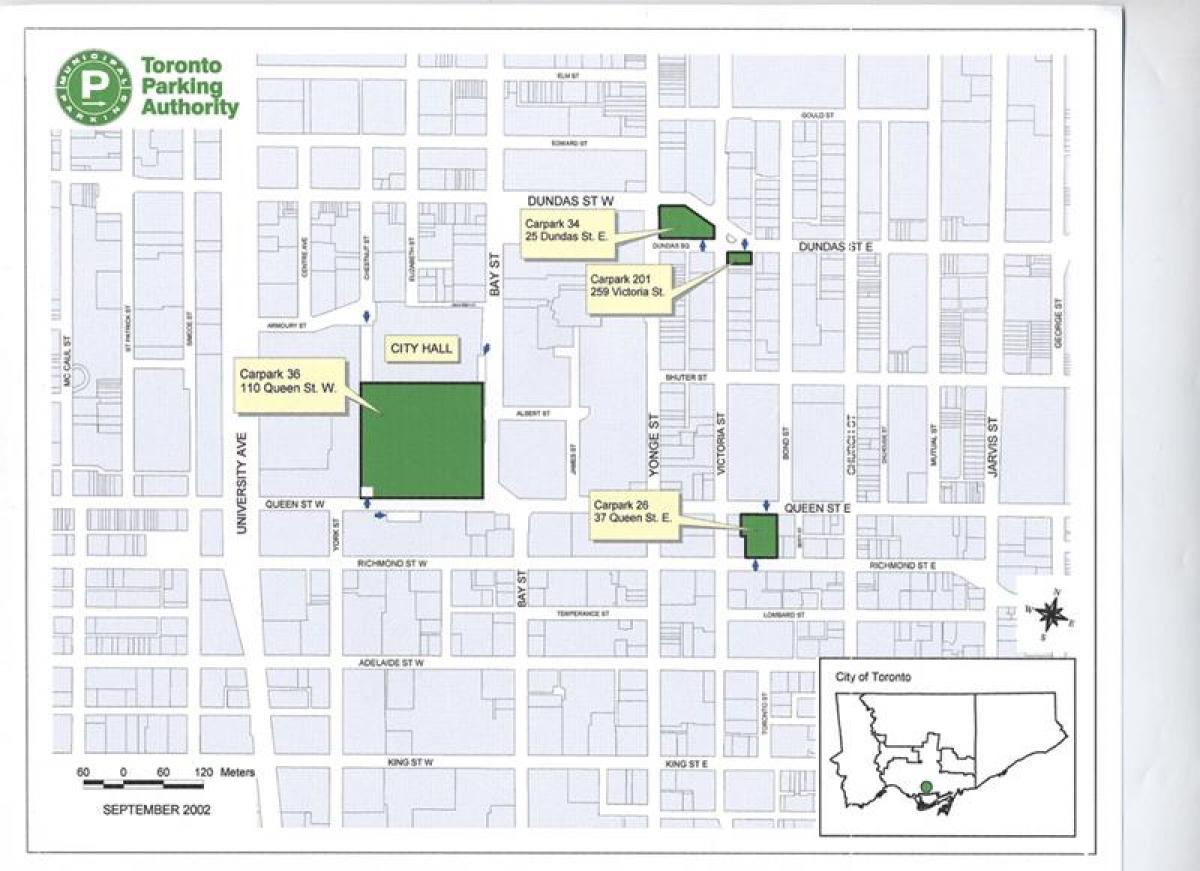 Mapa ng Toronto City Hall parking