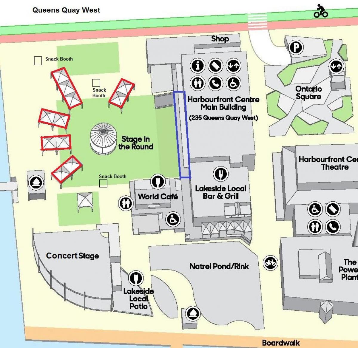 Mapa ng Toronto Harbourfront Centre
