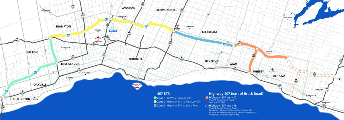 Mapa ng Toronto highway 407