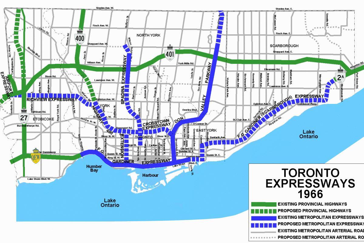 Mapa ng Toronto highway