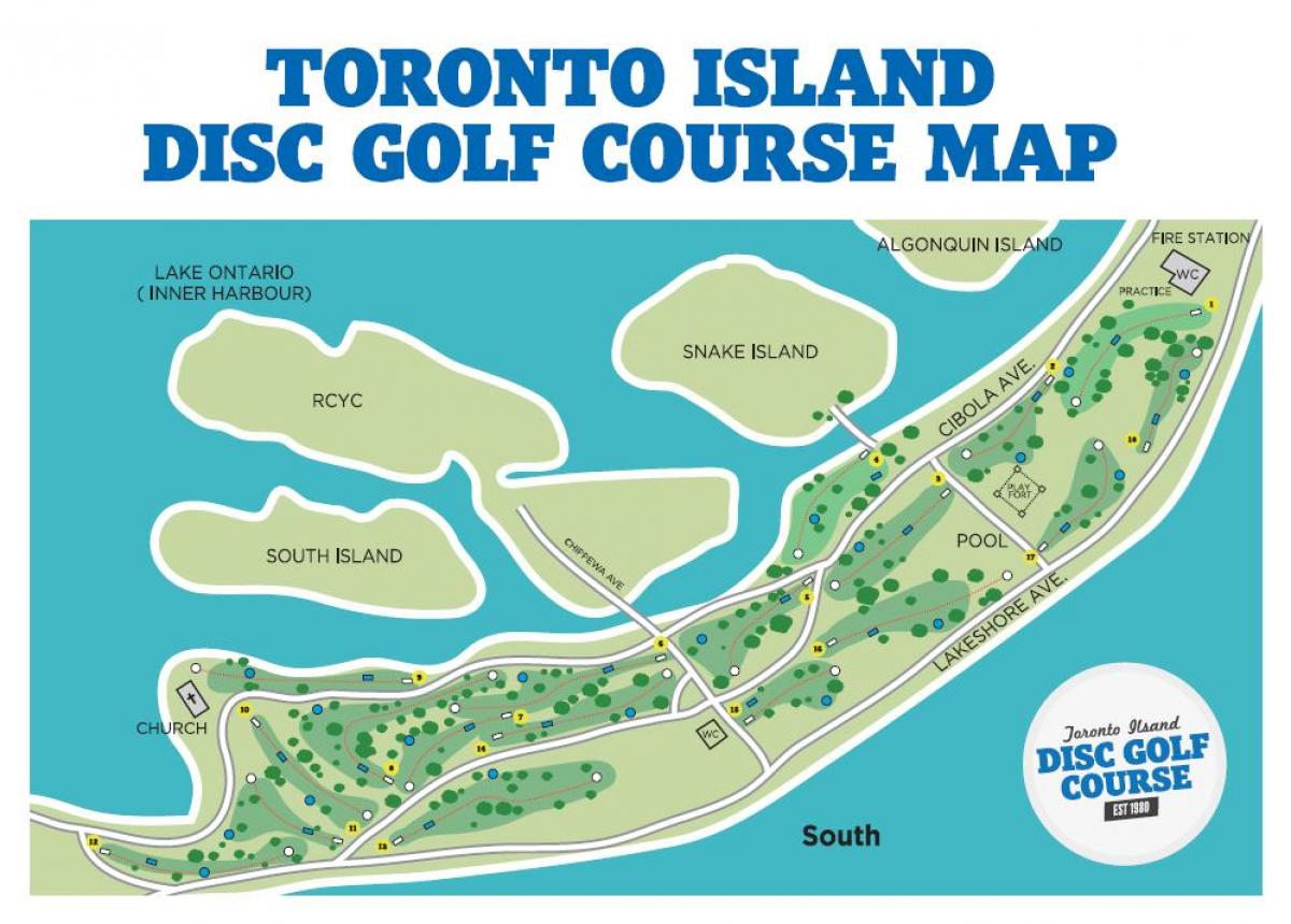 Mapa ng Toronto Islands golf courses Toronto