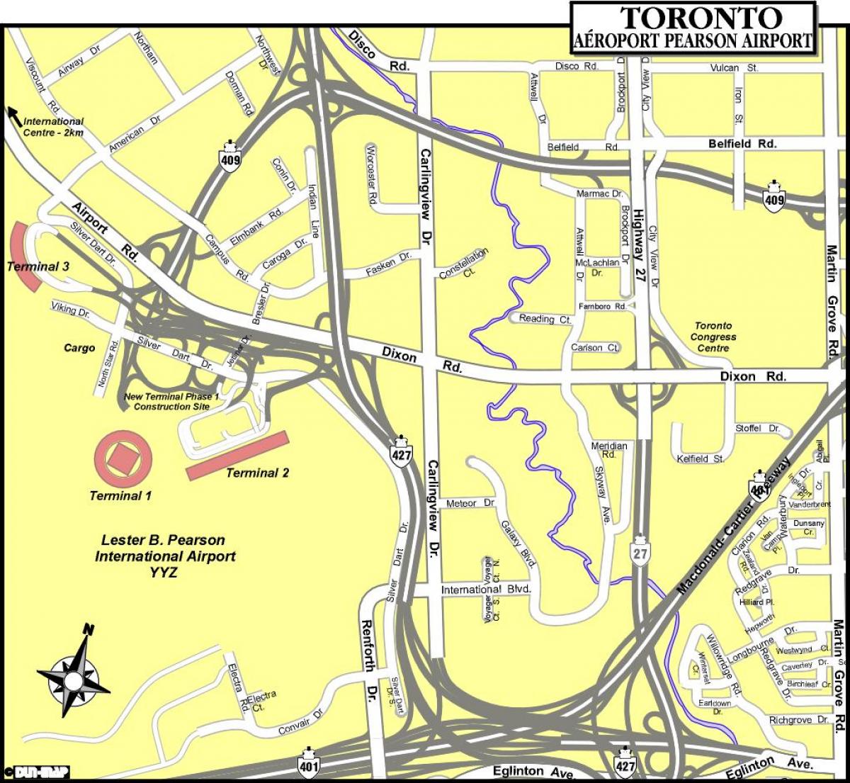 Mapa ng Toronto airport