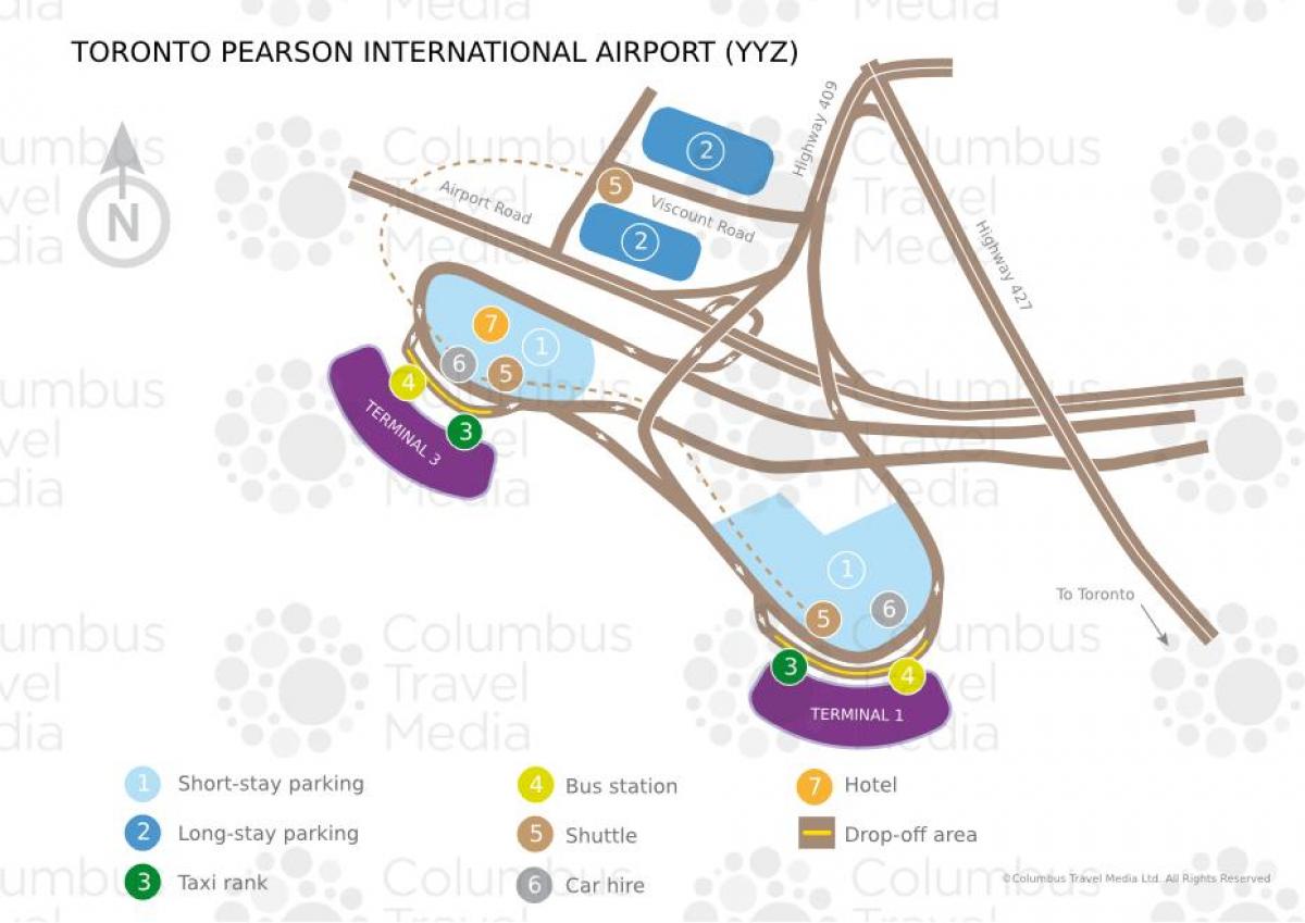 Mapa ng Toronto Pearson airport