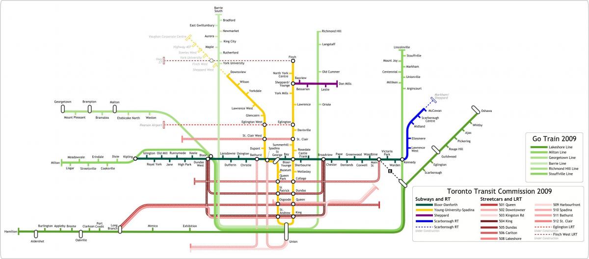 Mapa ng Toronto Pumunta sa Tren