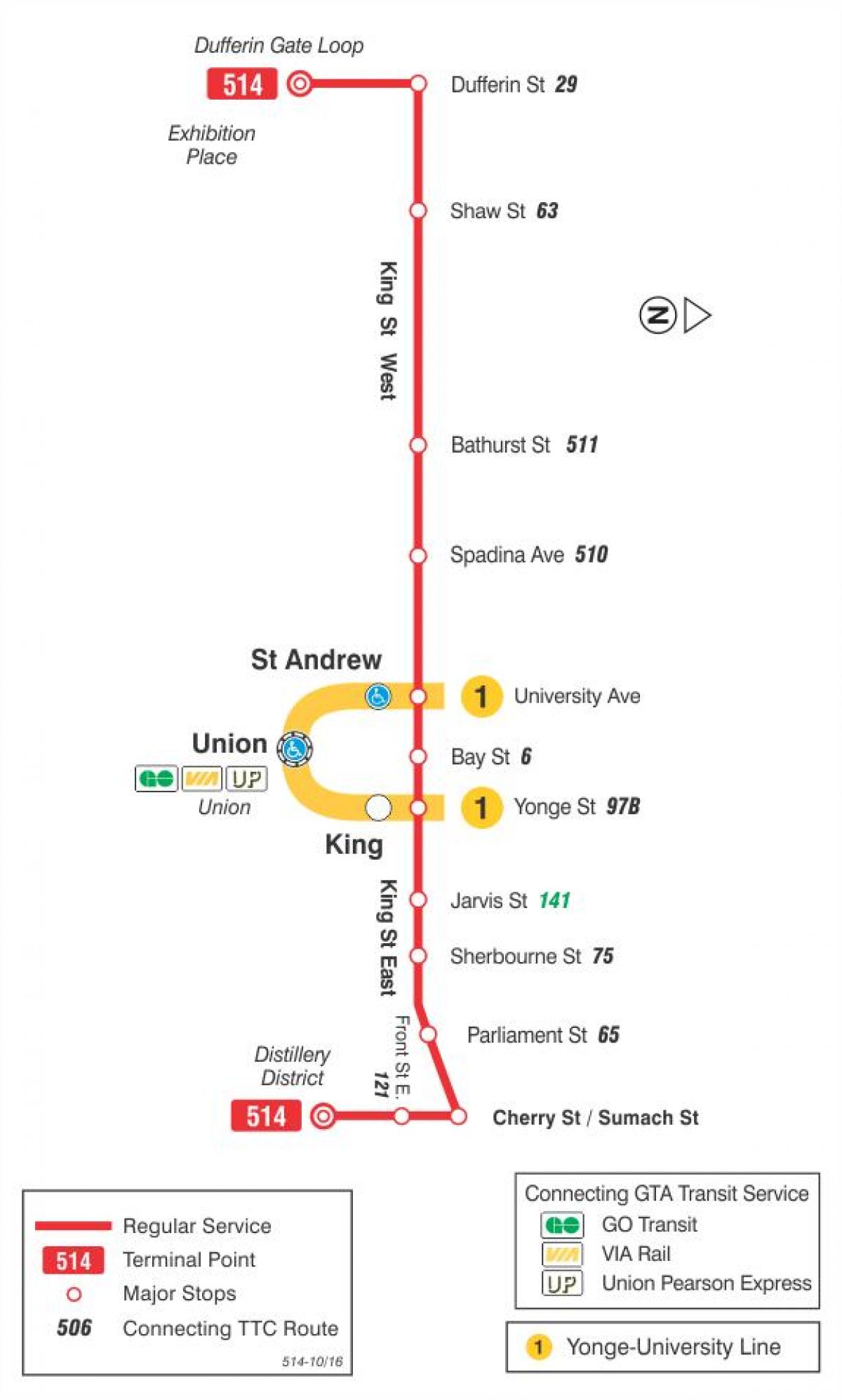 Mapa ng trambya line 514 Cherry