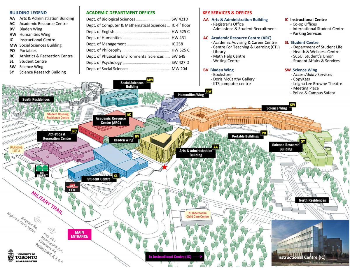 Mapa ng university of Toronto, Scarborough campus