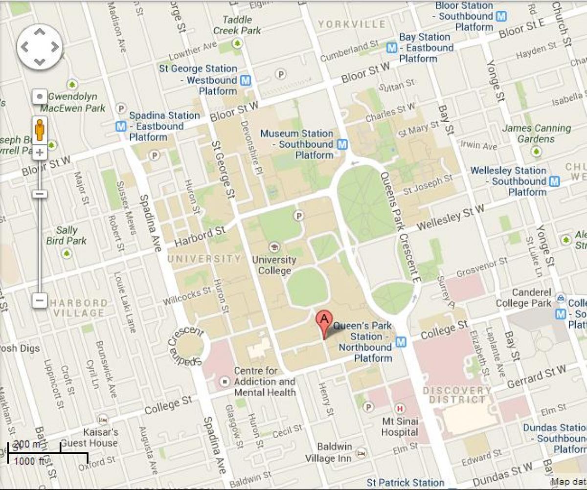 Mapa ng university of Toronto St George
