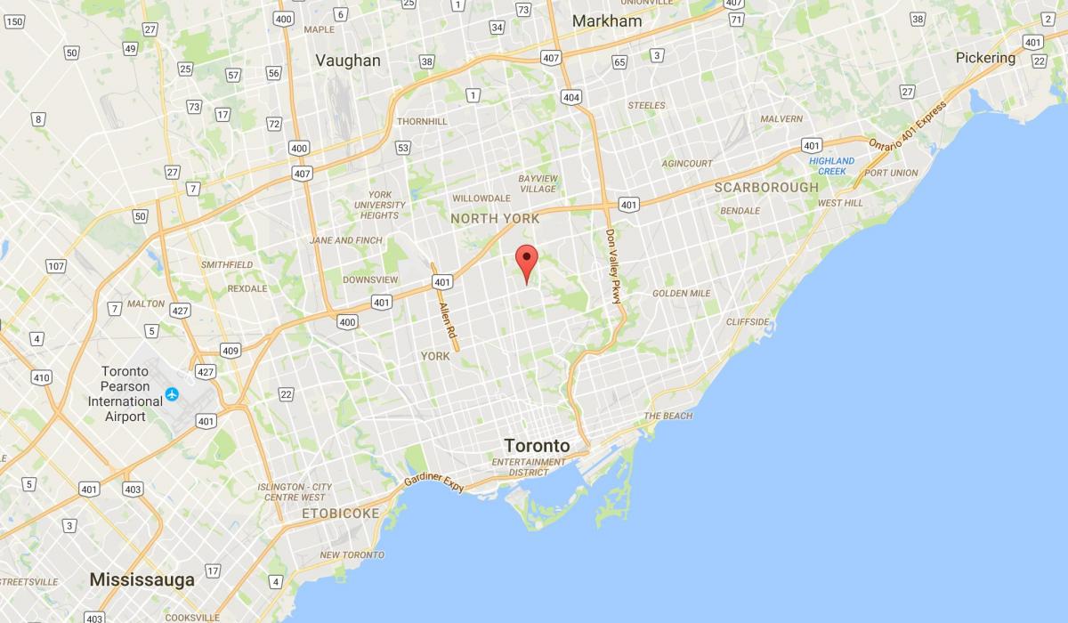 Mapa ng Wanless Park distrito Toronto